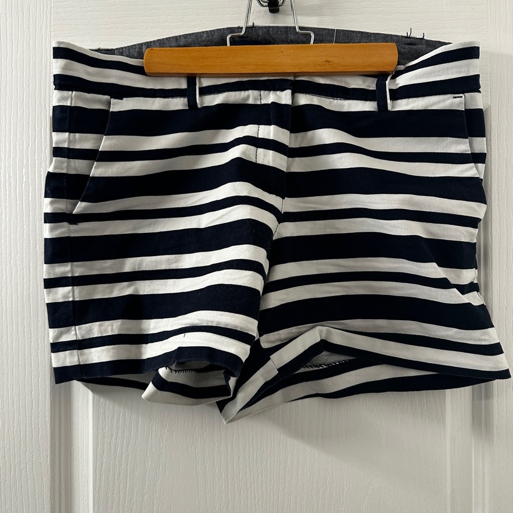 Nautica Women's Blue and White Striped Shorts